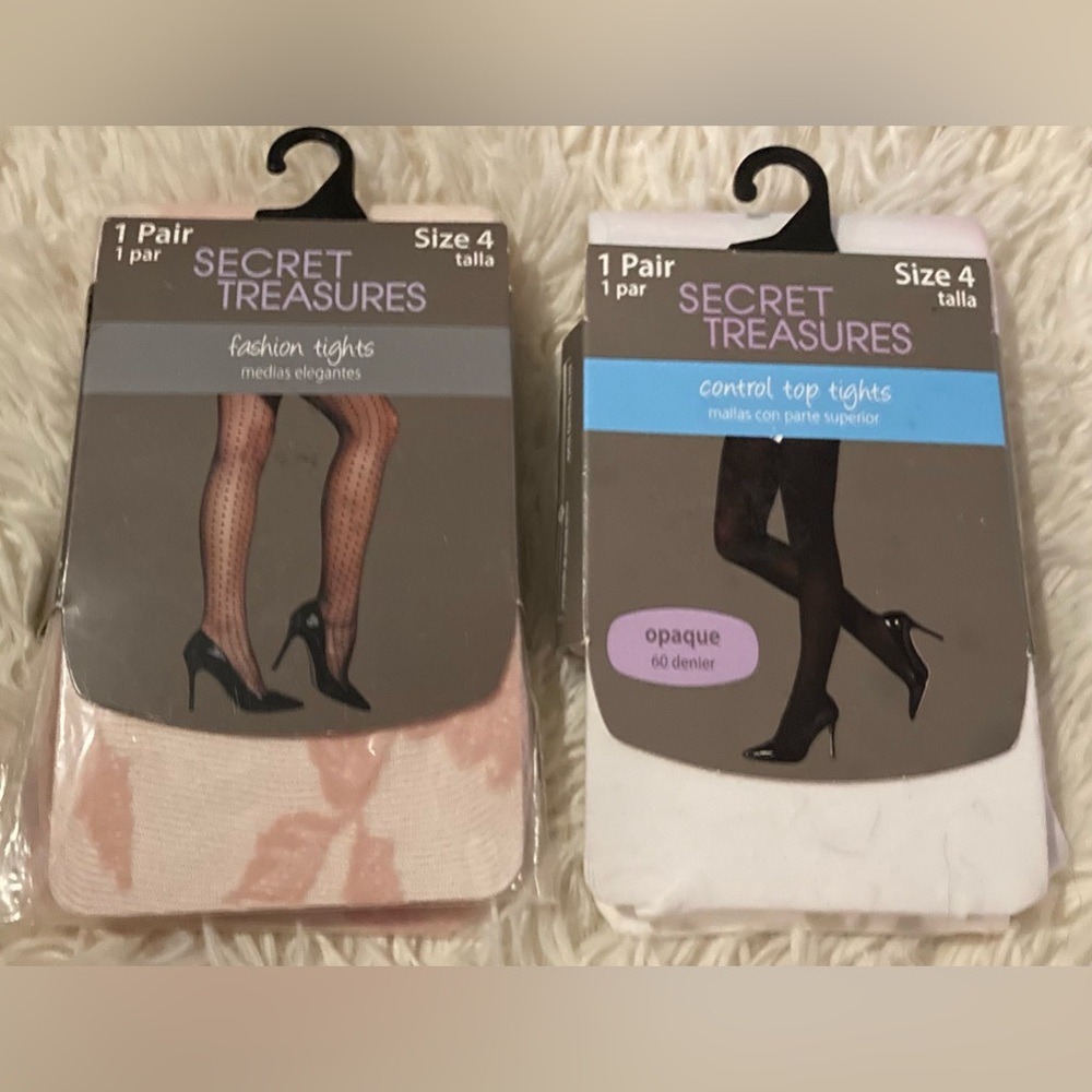 Secret Treasures 2 Pair Women’s Tights Size 4